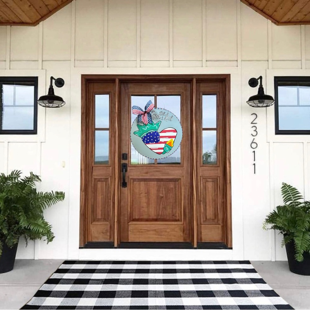 Hand painted 4th of July door hanger